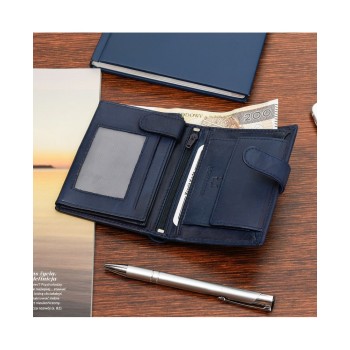 Bag Street vīriešu naudas maks, āda, tumši zils 882navy, 000051109936
