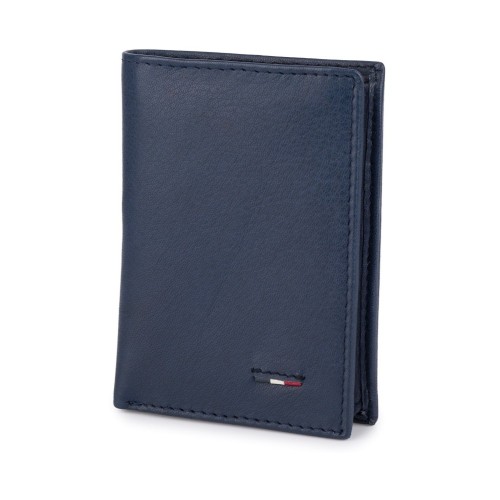 Beltimore vīriešu naudas maks, āda, RFID, 11,2 x 8cm, zils (navy), Beltimore D48 mini, 5903714318995