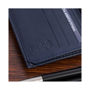 Beltimore vīriešu naudas maks, āda, RFID, 11,2 x 8cm, zils (navy), Beltimore D48 mini, 5903714318995