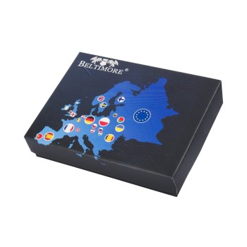 Beltimore vīriešu naudas maks, āda, RFID, 11,2 x 8cm, zils (navy), Beltimore D48 mini, 5903714318995