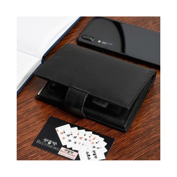Beltimore vīriešu naudas maks, RFID, āda, 13 x 9,3cm, melns, Beltimore D49, 5903714314584
