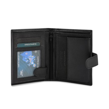 Beltimore vīriešu naudas maks, RFID, āda, 13 x 9,3cm, melns, Beltimore D49, 5903714314584