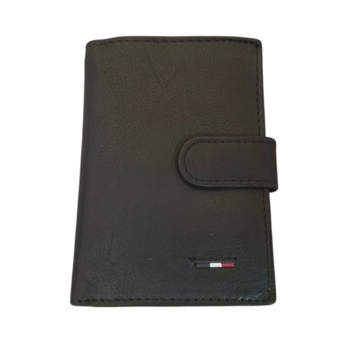 Beltimore vīriešu naudas maks, āda, RFID, 11,1 x 8,1cm compact, melns, D53 BLACK, 5903714314959