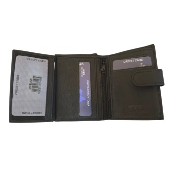 Beltimore vīriešu naudas maks, āda, RFID, 11,1 x 8,1cm compact, melns, D53 BLACK, 5903714314959