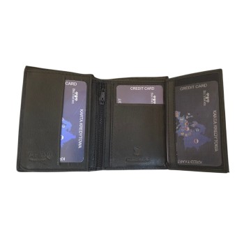Beltimore vīriešu naudas maks, āda, RFID, 11,1 x 8,1cm compact, melns, D53 BLACK, 5903714314959