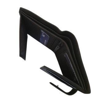 Beltimore vīriešu naudas maks, āda, RFID, 11,1 x 8,1cm compact, melns, D53 BLACK, 5903714314959
