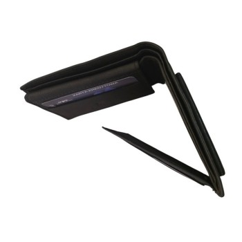 Beltimore vīriešu naudas maks, āda, RFID, 10,8 x 8,1cm compact, melns, D54 BLACK, 5903714314966