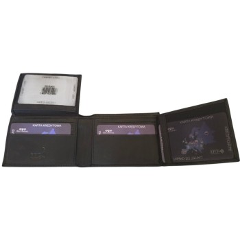 Beltimore vīriešu naudas maks, āda, RFID, 10,8 x 8,1cm compact, melns, D54 BLACK, 5903714314966