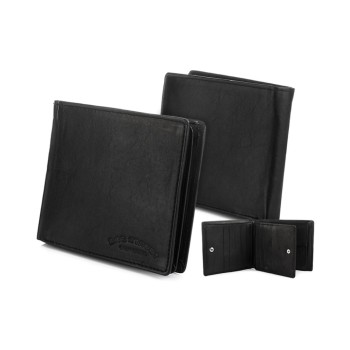 Bag Street vīriešu naudas maks, āda, 11,6 x 9cm, melns, Bag Street T41, 0000501167004