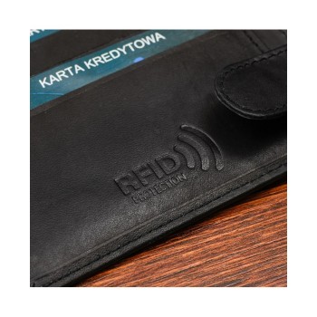 Beltimore vīriešu naudas maks, āda, RFID, 12 x 10,3cm, melns, Beltimore U91, 5903714318131