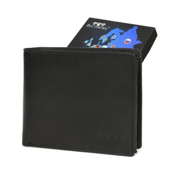 Beltimore vīriešu naudas maks, āda, RFID, 12 x 10,3cm, melns, Beltimore U91, 5903714318131